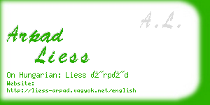 arpad liess business card